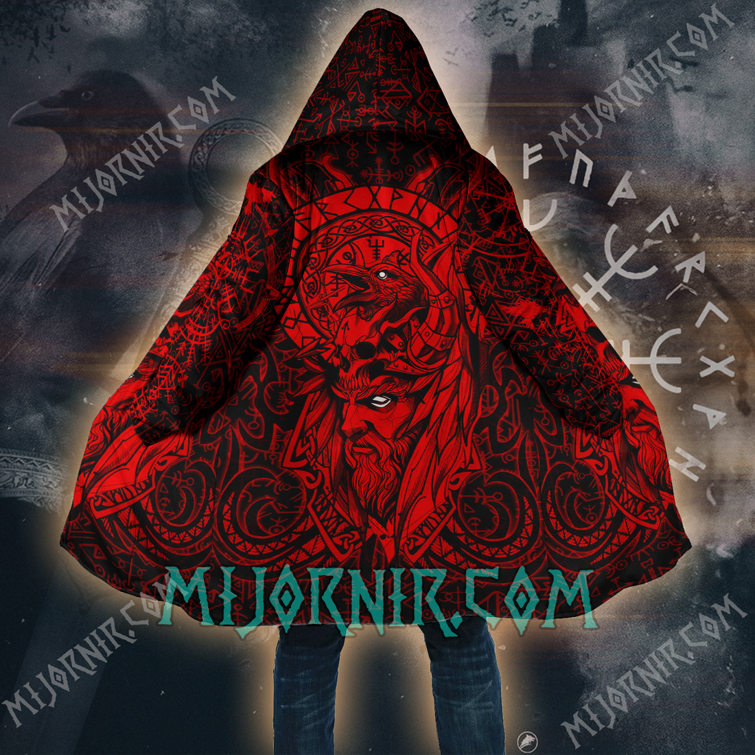 Odin’s Fury Red - Viking Hooded Cloak