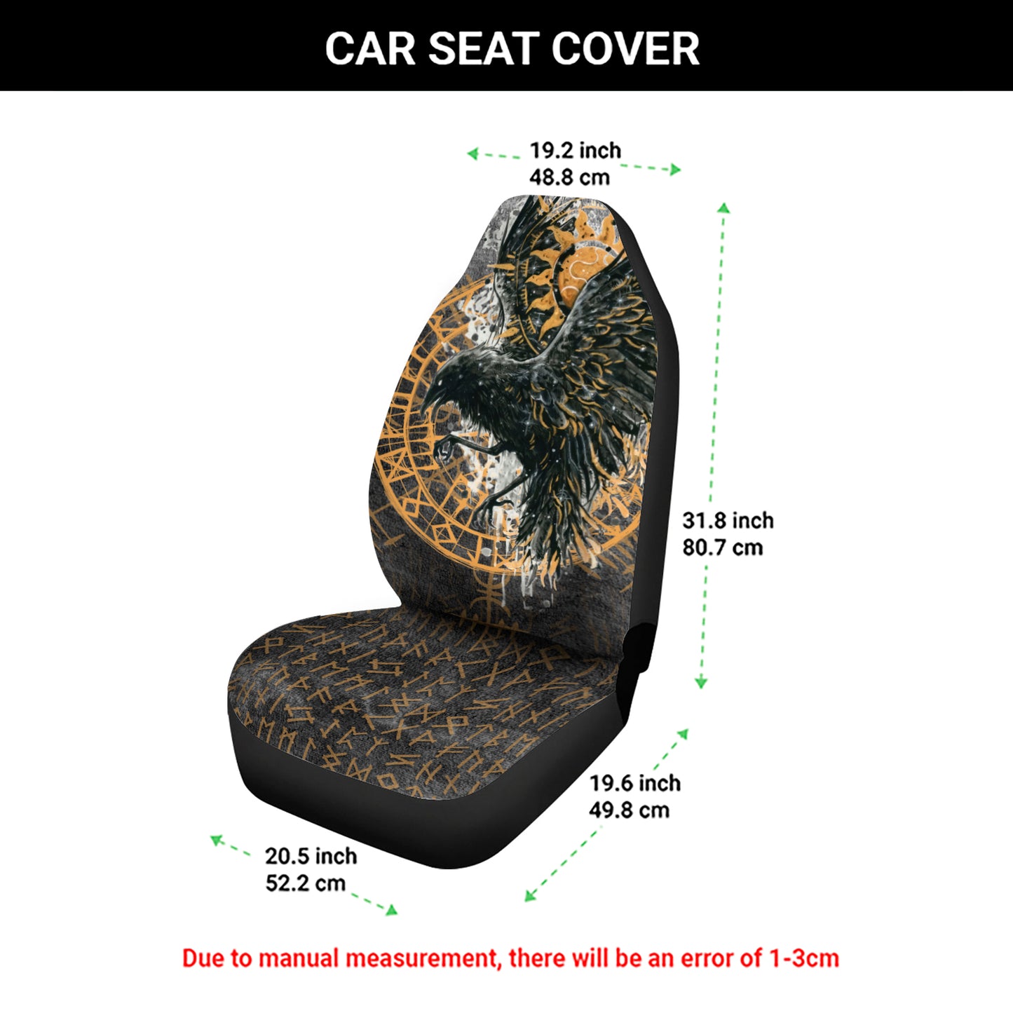 Black Raven of Odin - Viking Car Seat Cover