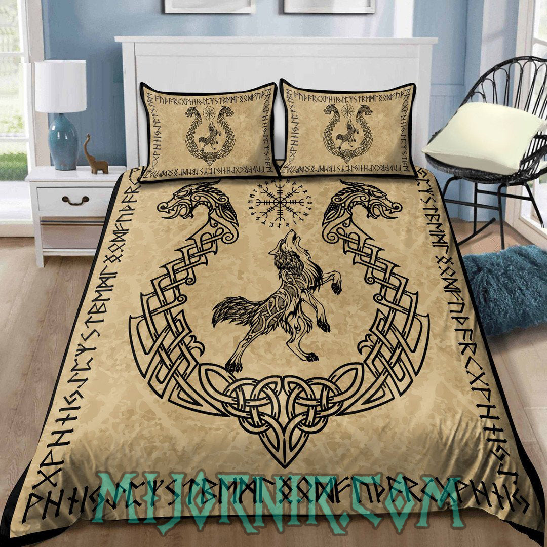 Fenrir's Rune Shield - Viking Bedding Set