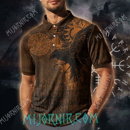 Odin's Raven Ancient Runes Polo shirt