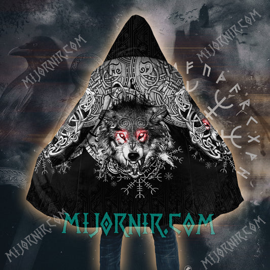 Eyes of the Wolf Spirit - Viking Hooded Cloak