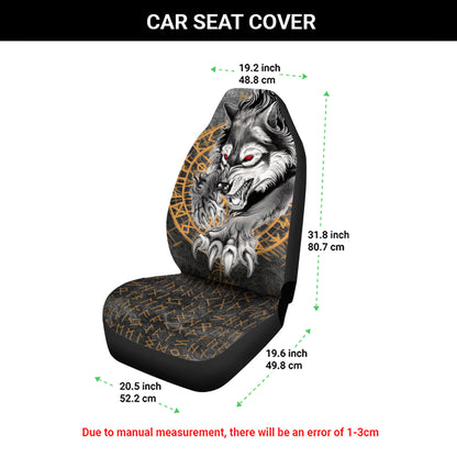 Black Fenrir's Fury - Viking Car Seat Cover