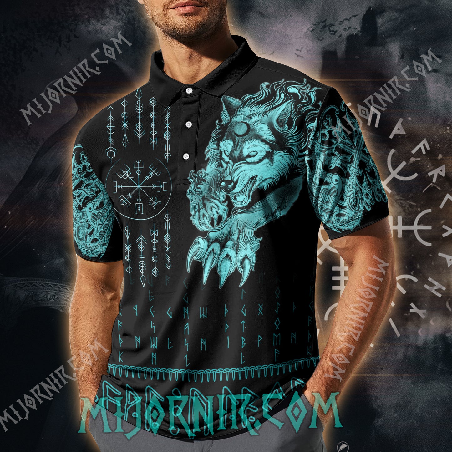 Fenrir's Fury - Viking Polo Shirt