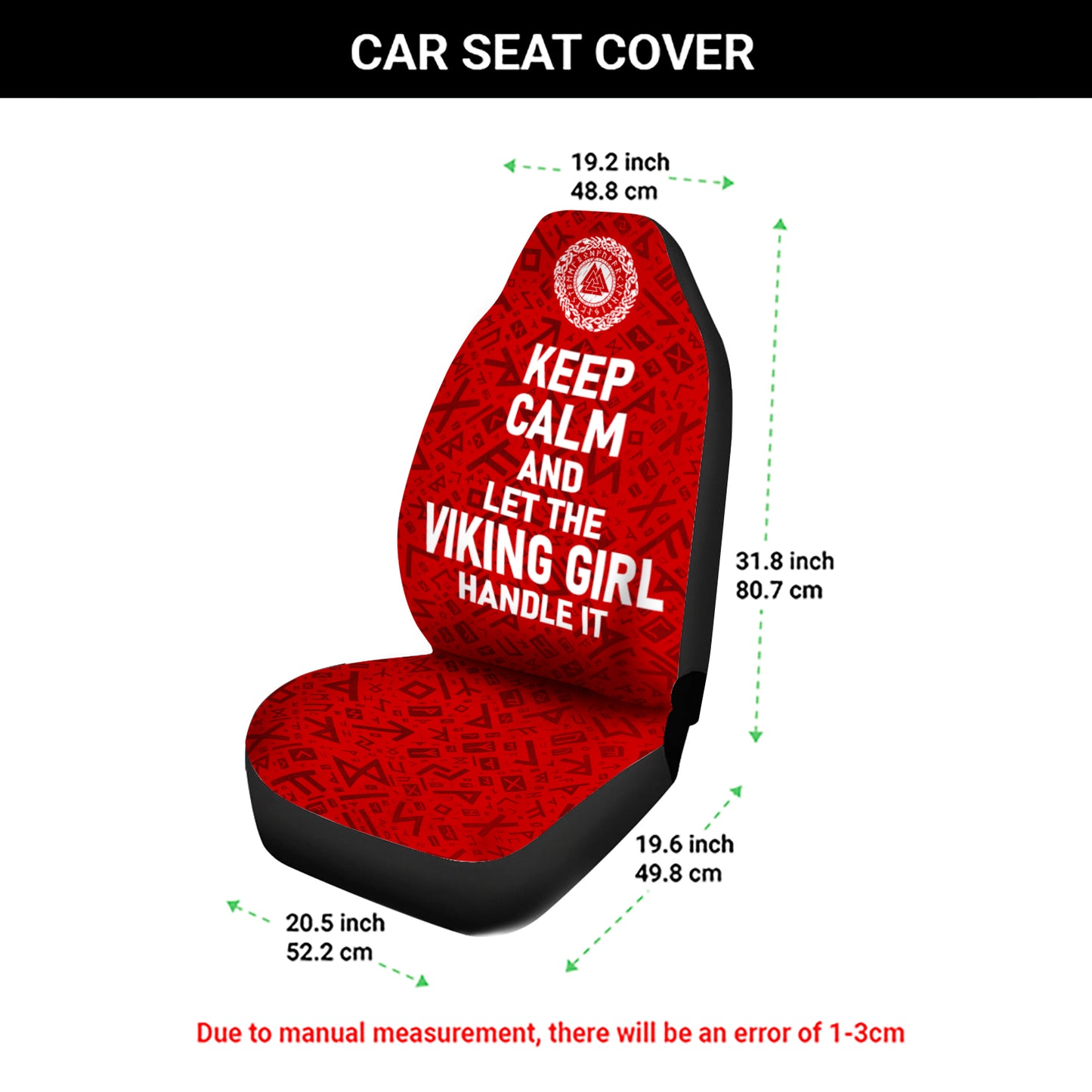 Keep Calm Viking Girl Handle It- Viking Car Seat Cover