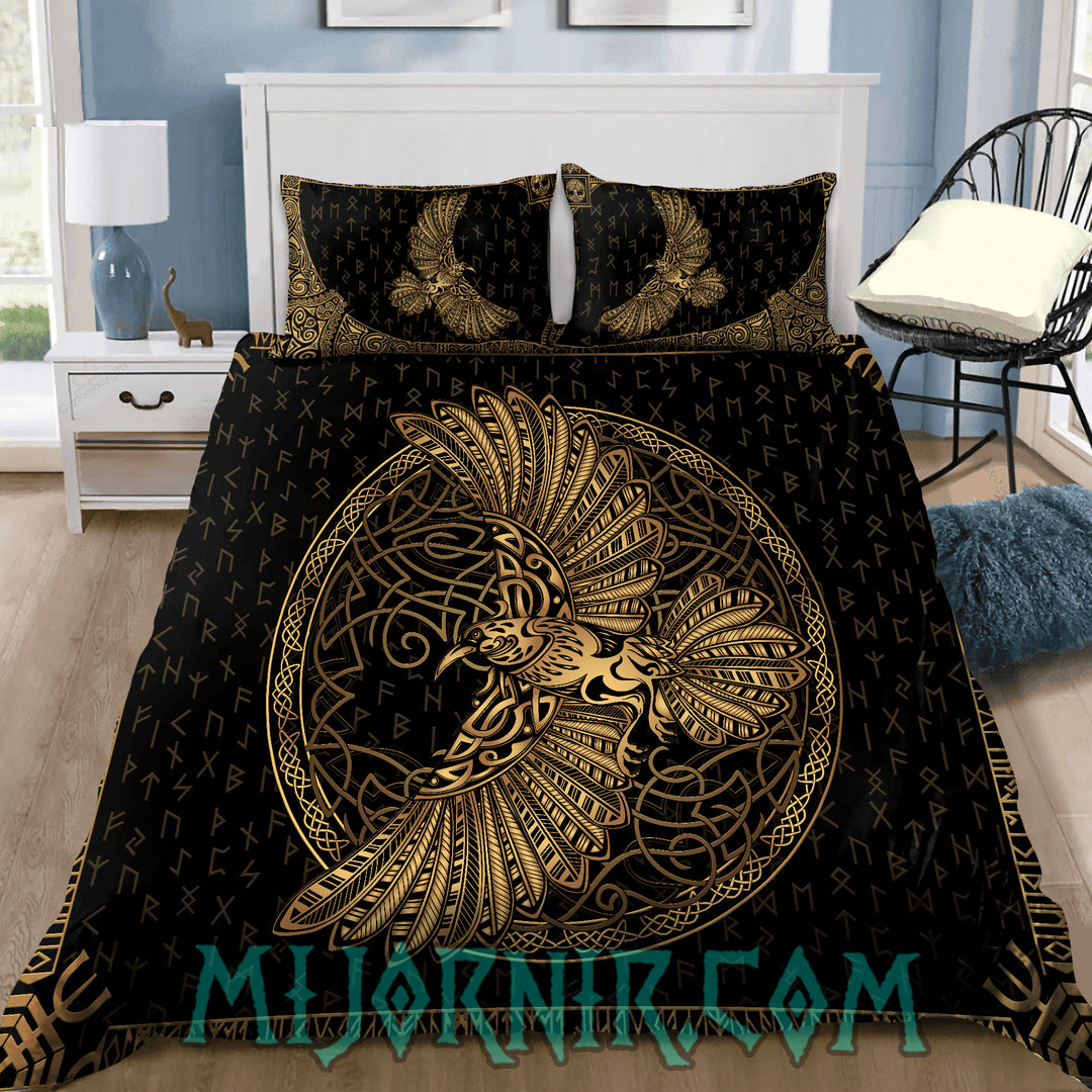 Golden Raven - Viking Duvet Cover