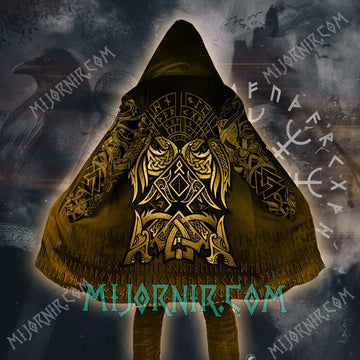 Golden Valknut - Viking Hooded Cloak