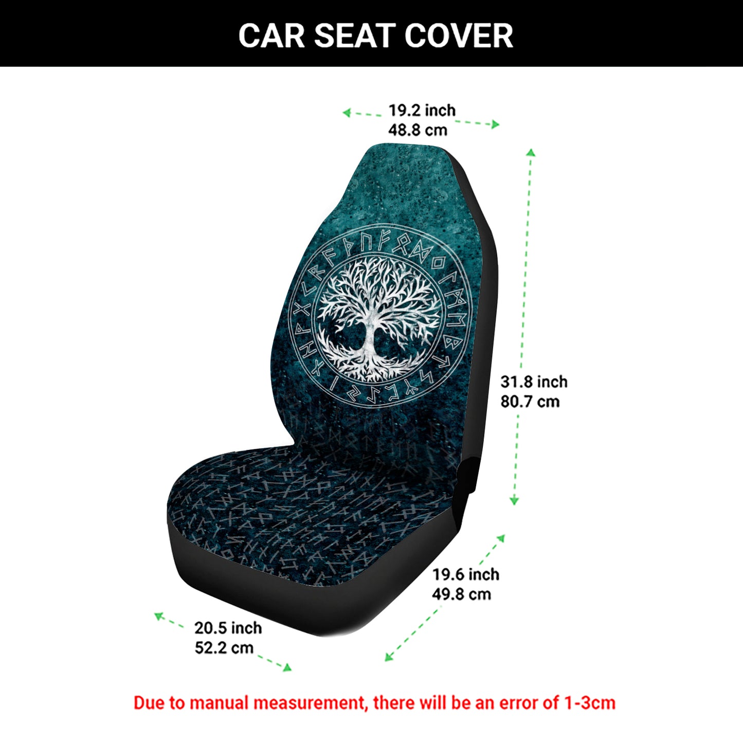 Yggdrasil Rune Shield - Viking Car Seat Cover