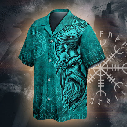 Odin's Gaze Hawaii Shirt - Viking Wisdom Edition