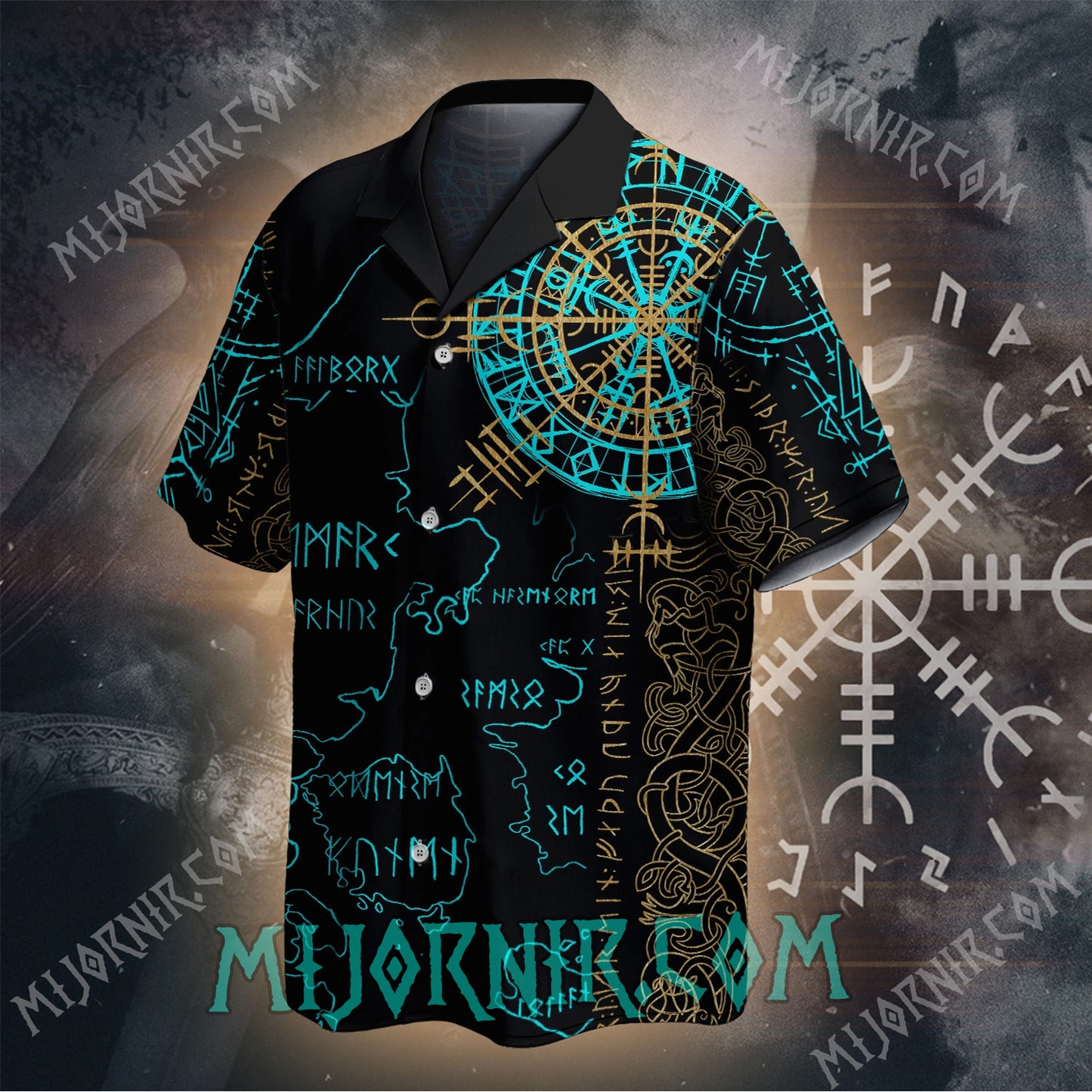 Viking Runes & Vegvisir – Hawaii Shirt