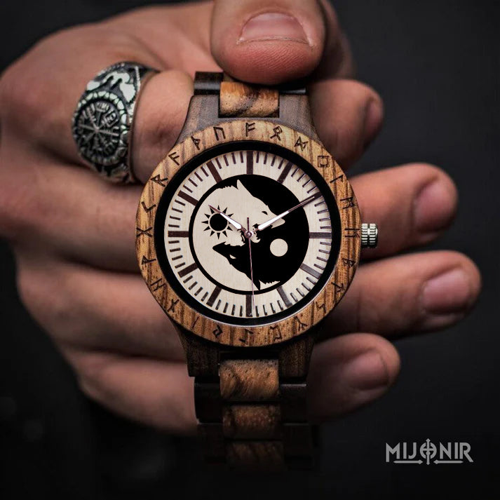 Viking Runic Wooden Watch