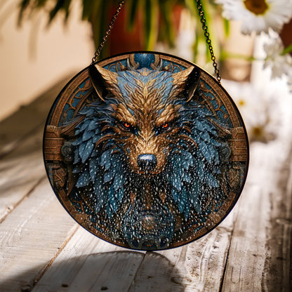 Fenrir’s Gaze - Viking Stained Glass Hanging Ornament