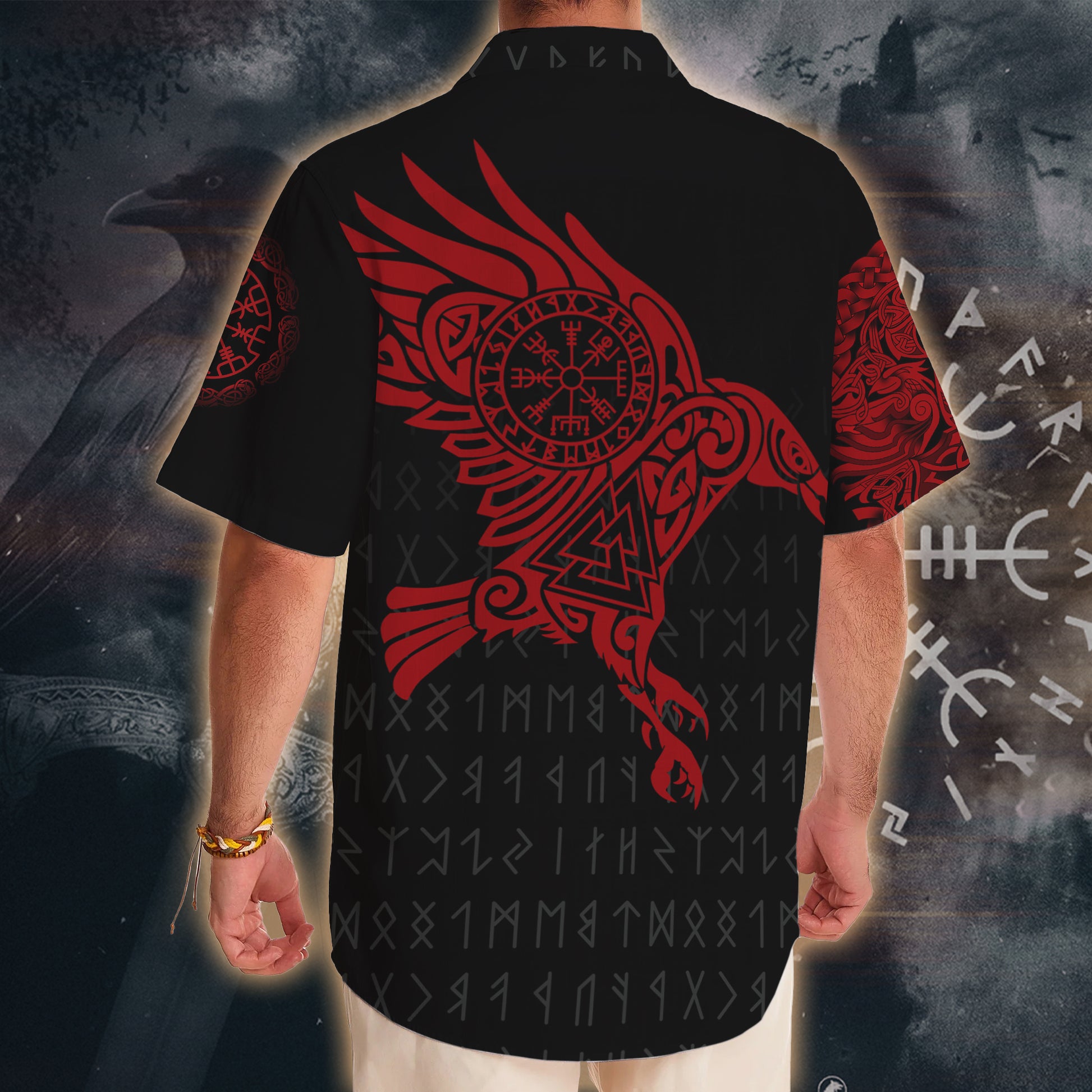 Odin's Crimson Messenger Hawaiian Shirt