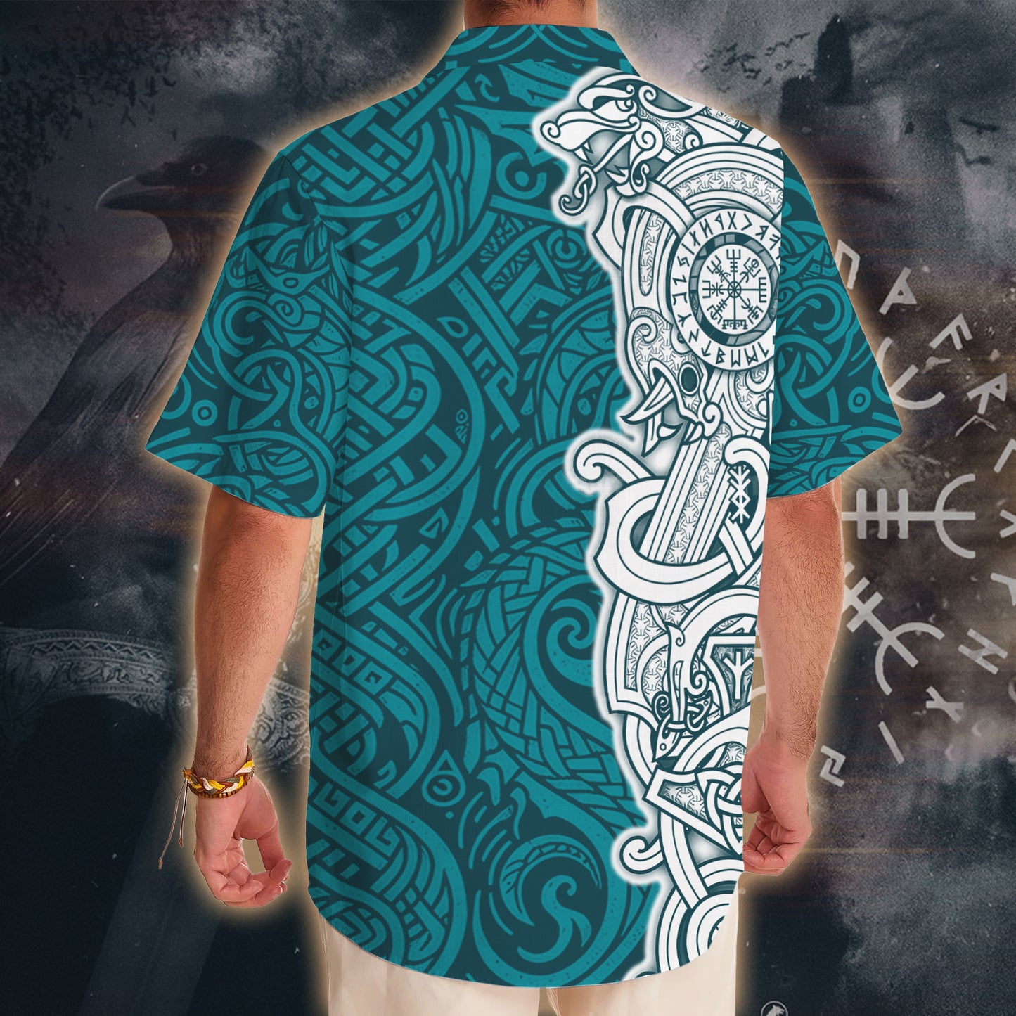 Viking Runes Hawaii Shirt - Nordic Saga Style