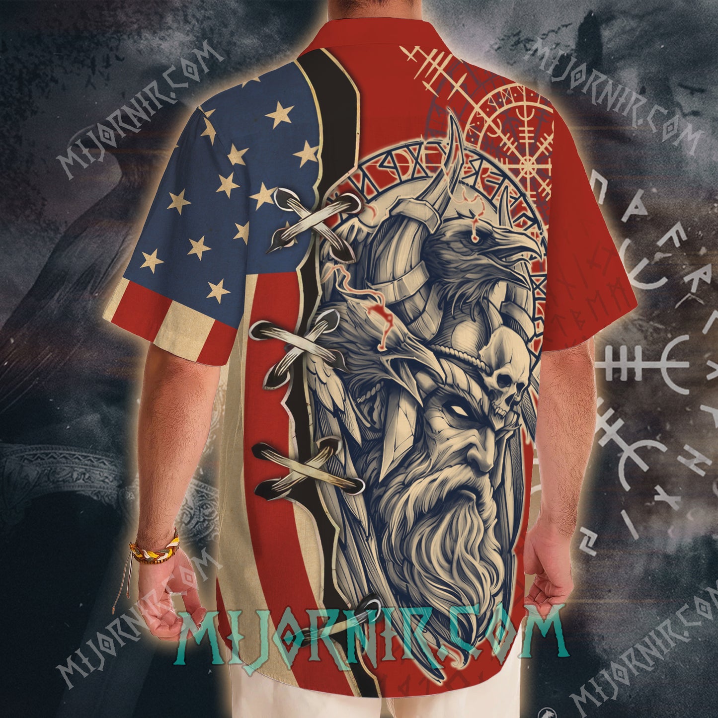 Odin's Gaze Patriotic Viking – Hawaii Shirt