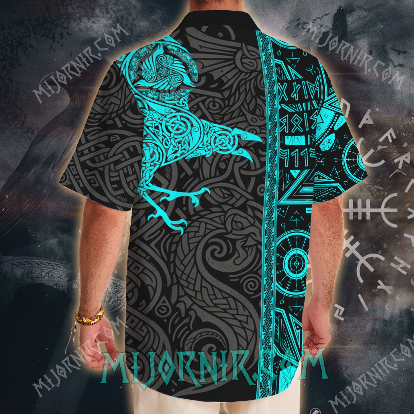 Mystic Raven Neon Viking – Hawaii Shirt