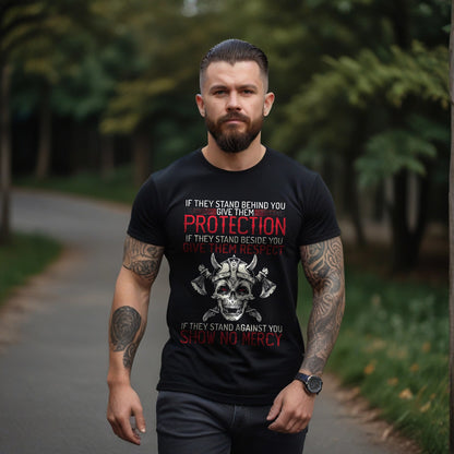 Family Protection Time Black Viking Tee