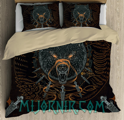 Fenrir's Wrath - Norse Legend Viking Duvet Cover