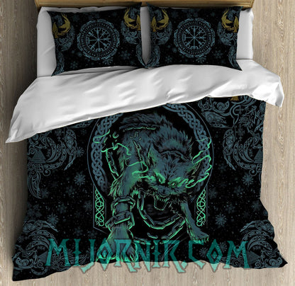 The Cursed Fenrir - Viking Duvet Cover