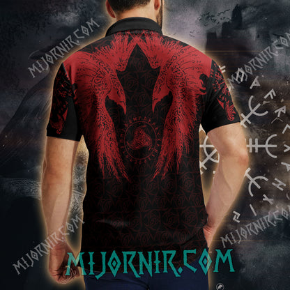 Red Huginn And Muninn - Viking Polo Shirt