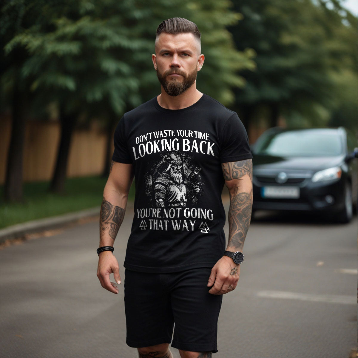 Dont Waste Your Time Black Viking Tee