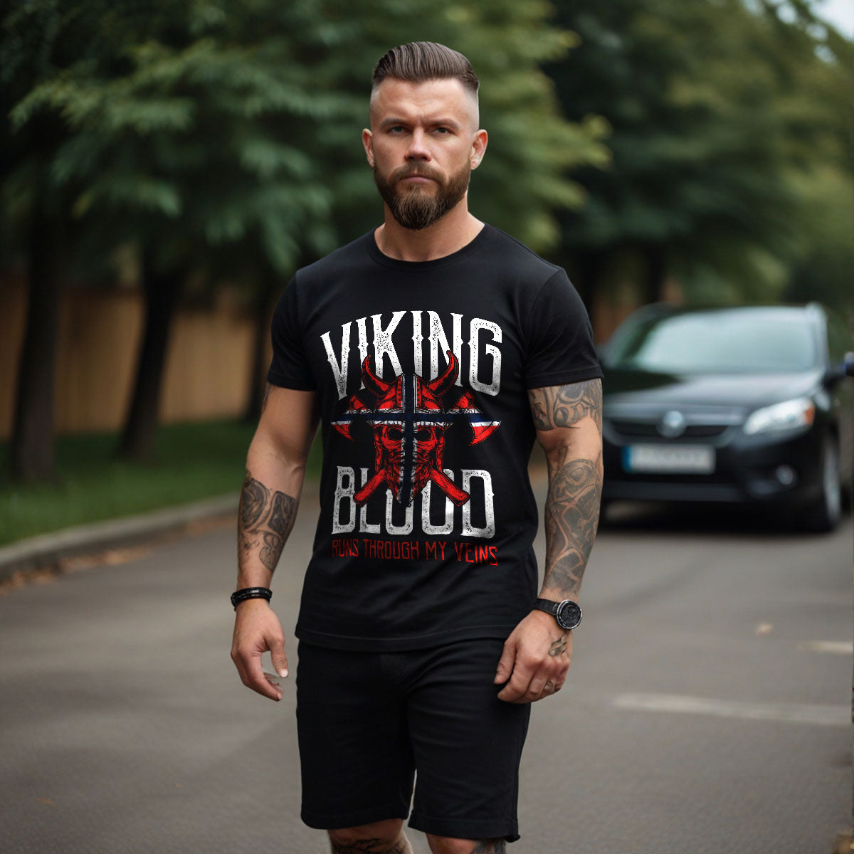 Viking Blood Skull   Viking T Shirt