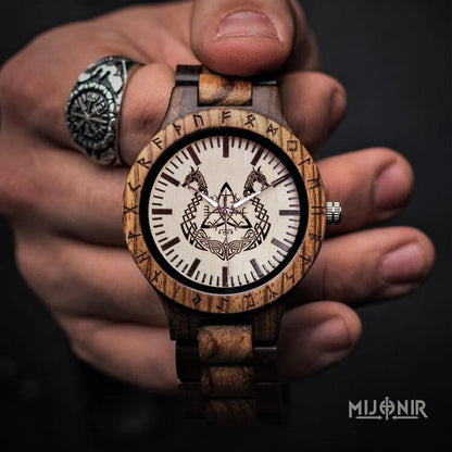 Viking Runic Wooden Watch