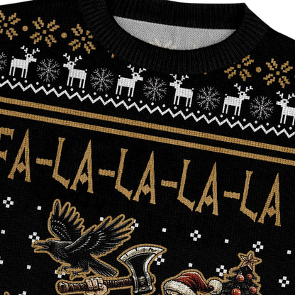 Viking Warrior Sleigh Ride Viking Christmas Sweater - Valhalla Christmas Adventure