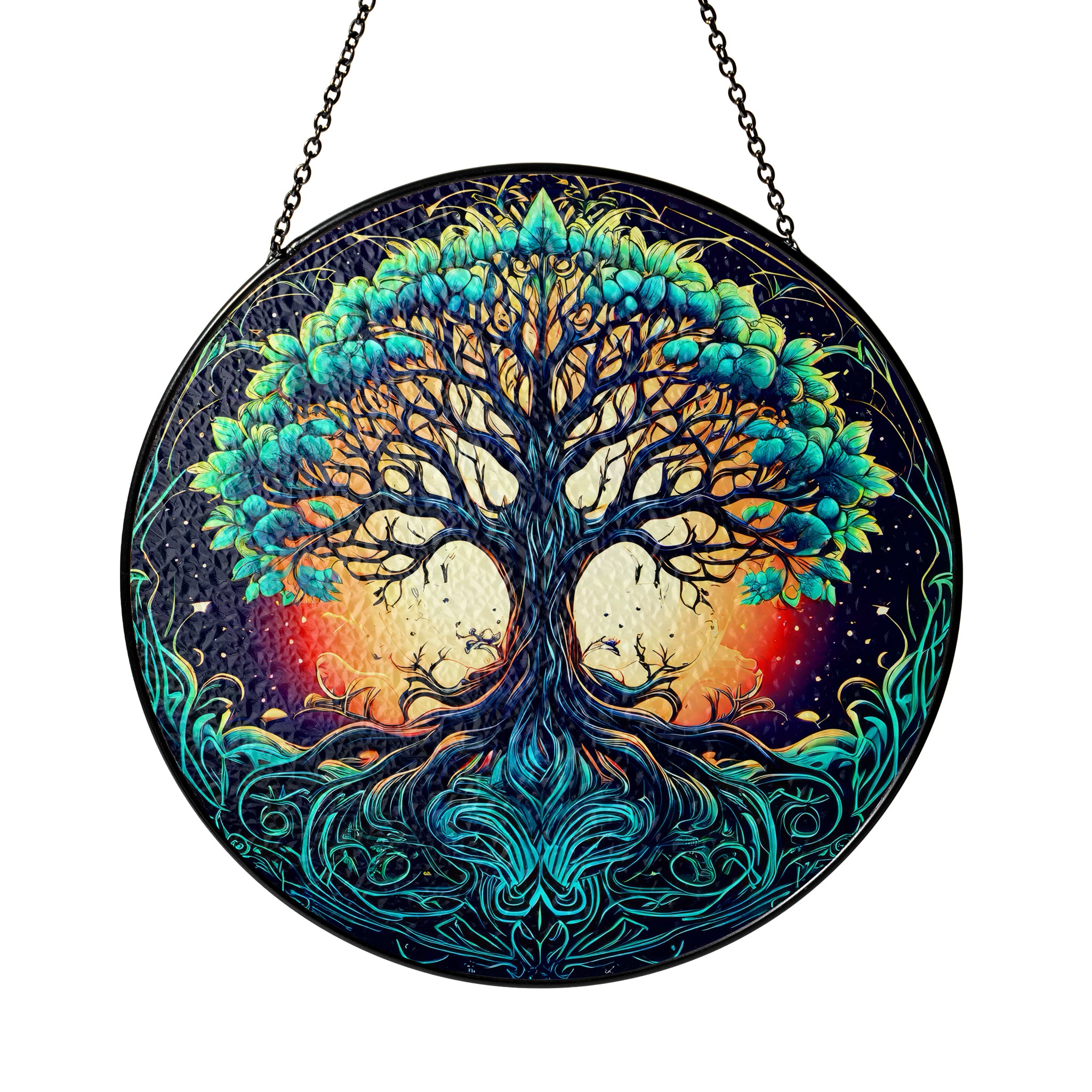 Celestial Yggdrasil - Viking Stained Glass Hanging Ornament