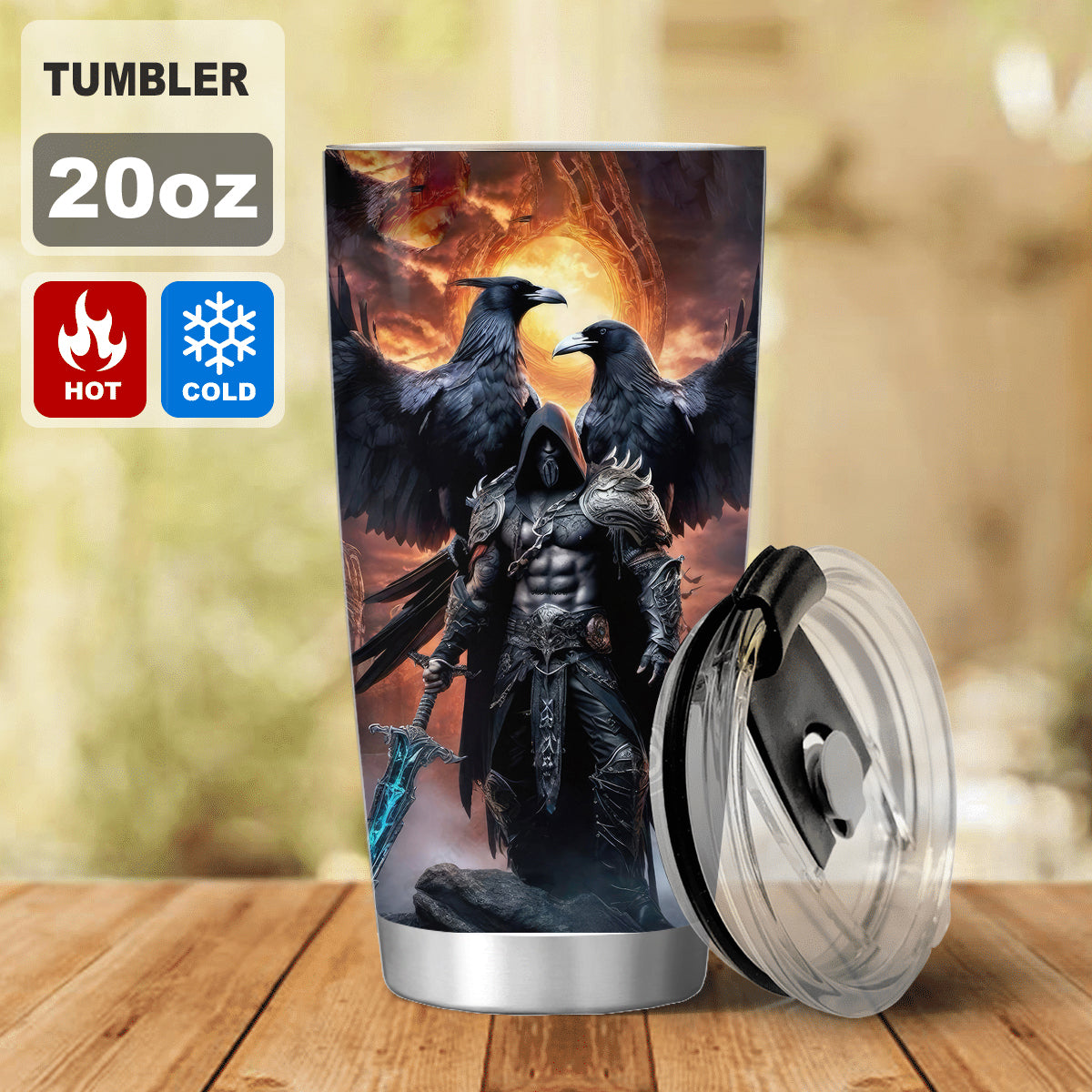 Valhalla Raven Warrior Tumbler