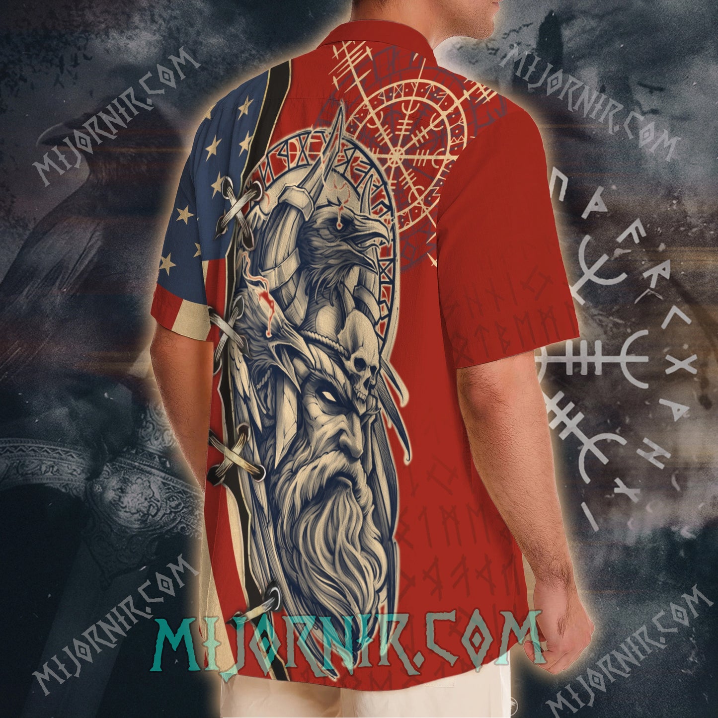 Odin's Gaze Patriotic Viking – Hawaii Shirt