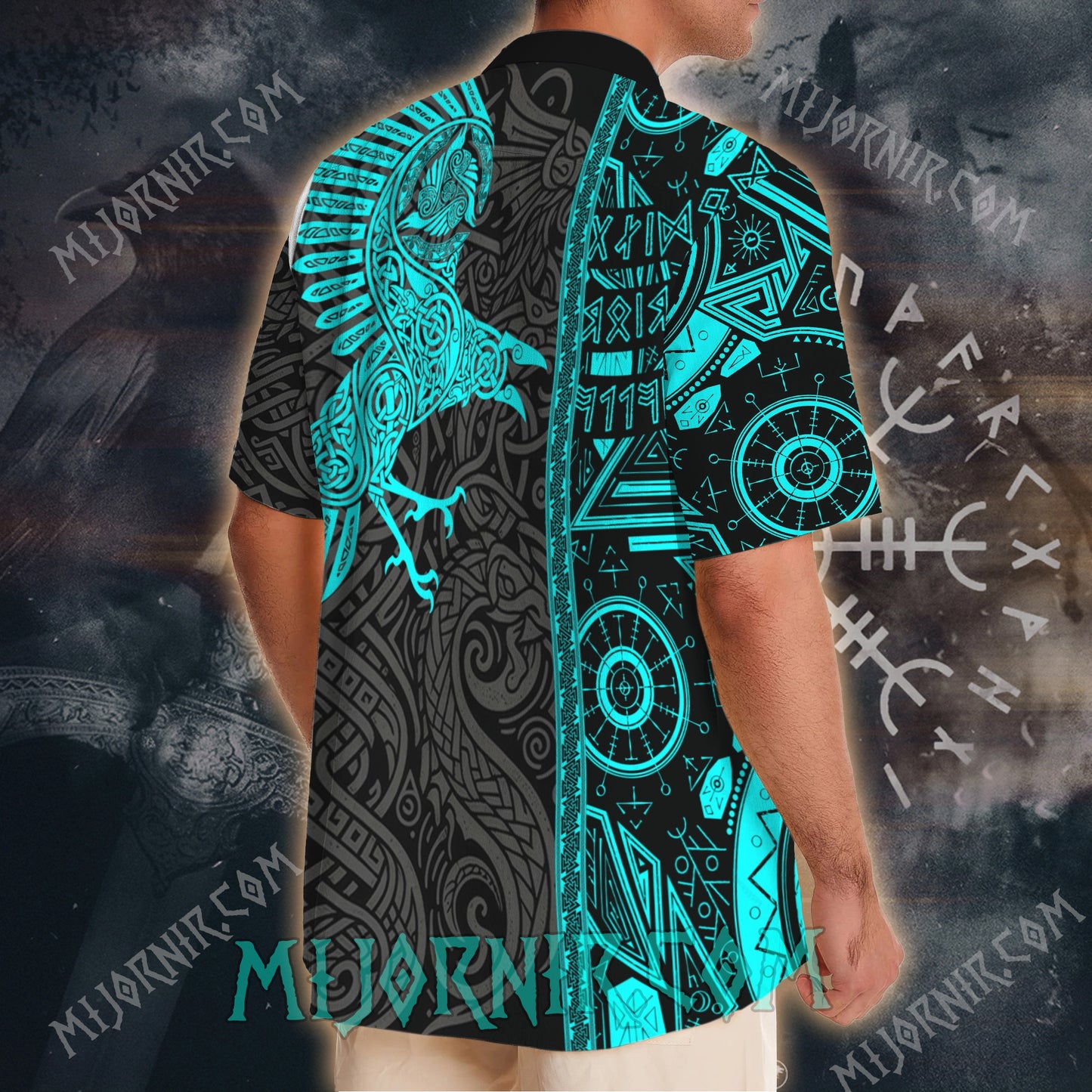 Mystic Raven Neon Viking – Hawaii Shirt