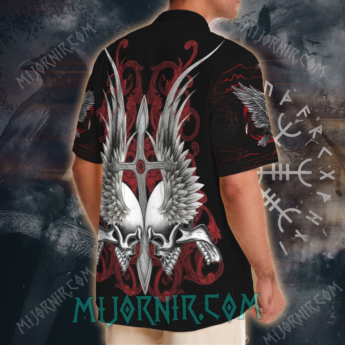 Raven Skull Sigil Viking – Hawaiian Shirt