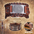 Mijonir Viking Leather Bracelet Handmade