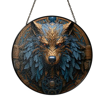 Fenrir’s Gaze - Viking Stained Glass Hanging Ornament