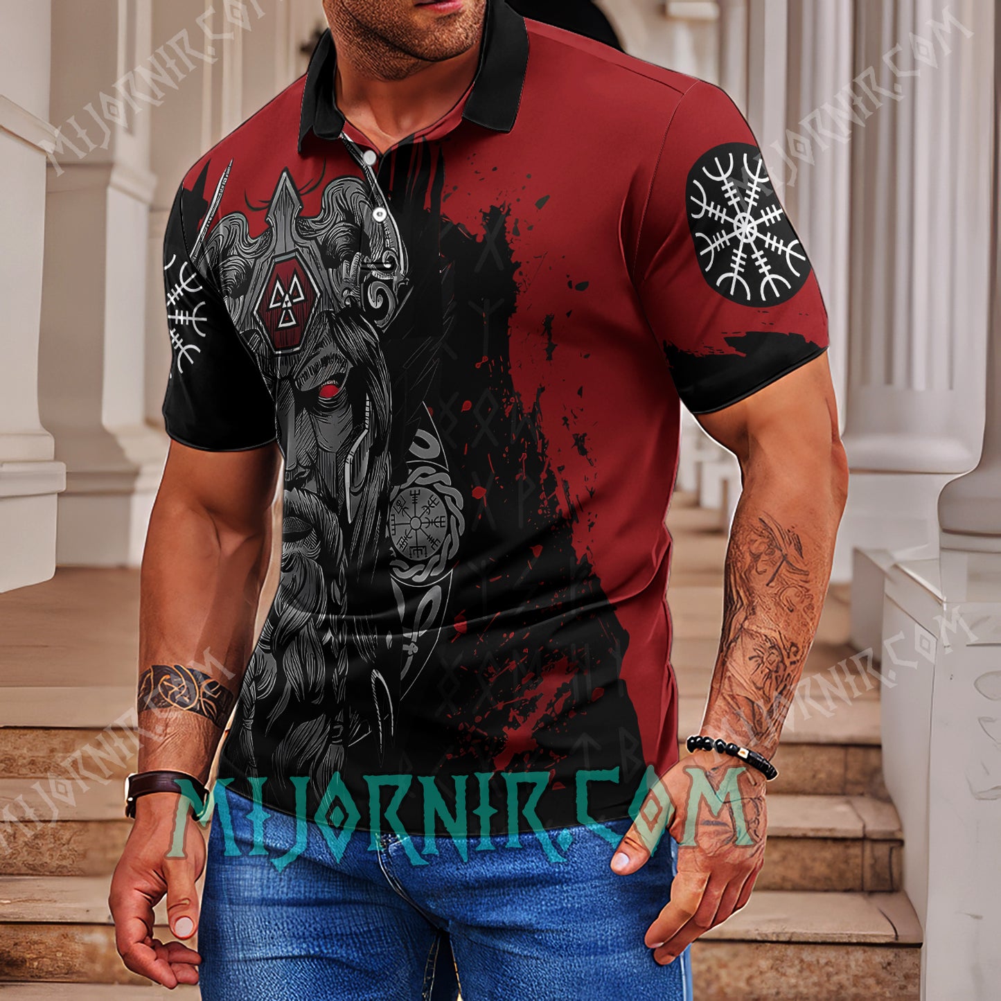 Crimson Odin Polo Shirt