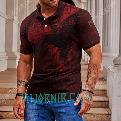 Odin's Raven Ancient Runes Polo shirt