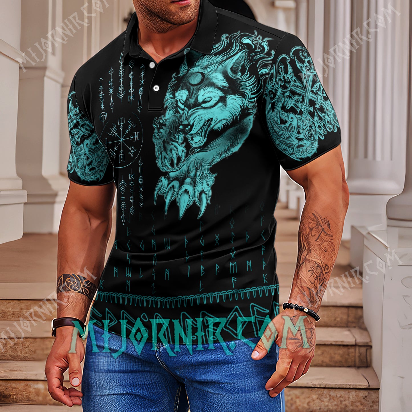 Fenrir's Fury - Viking Polo Shirt