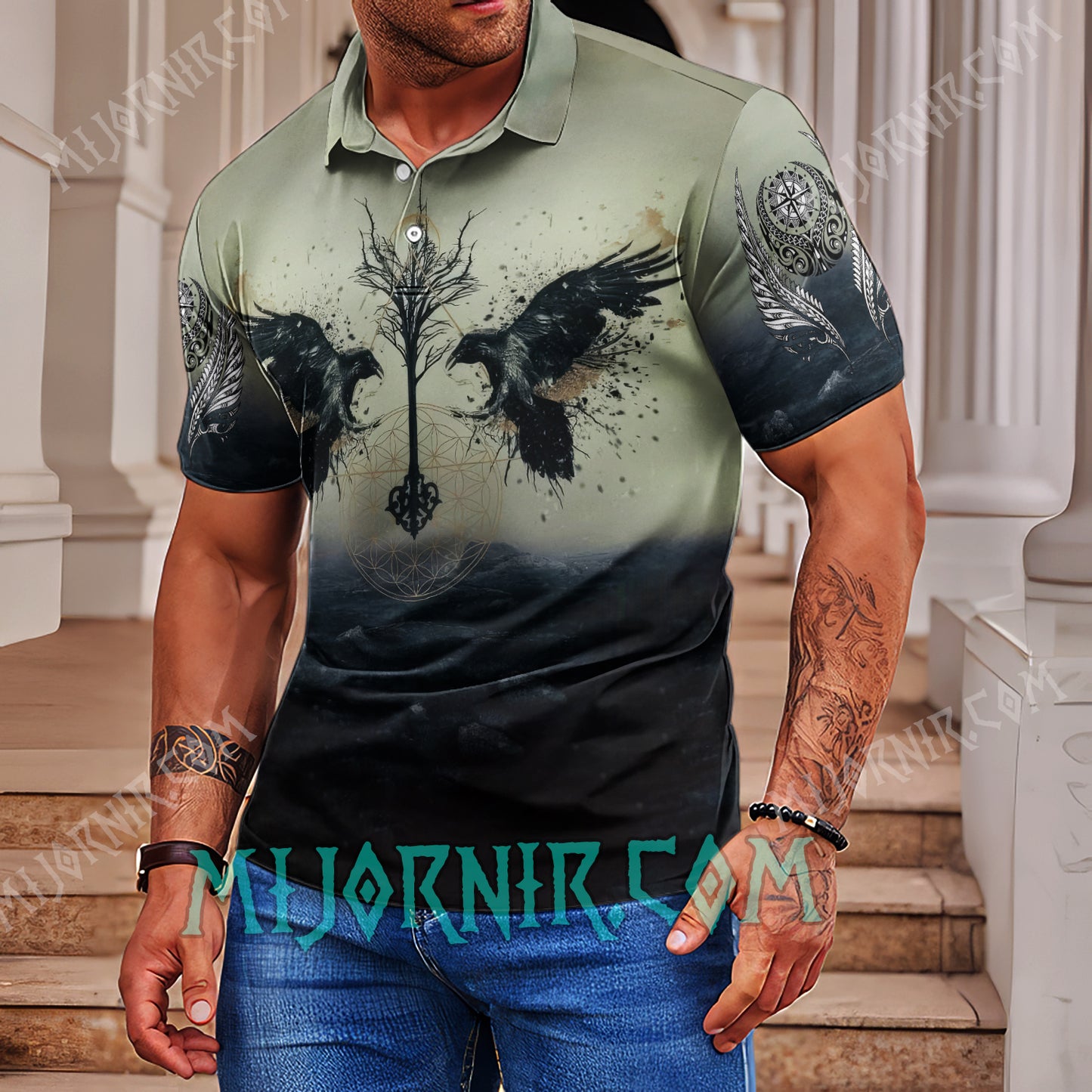 Odin's Huginn And Muninn - Viking Polo Shirt