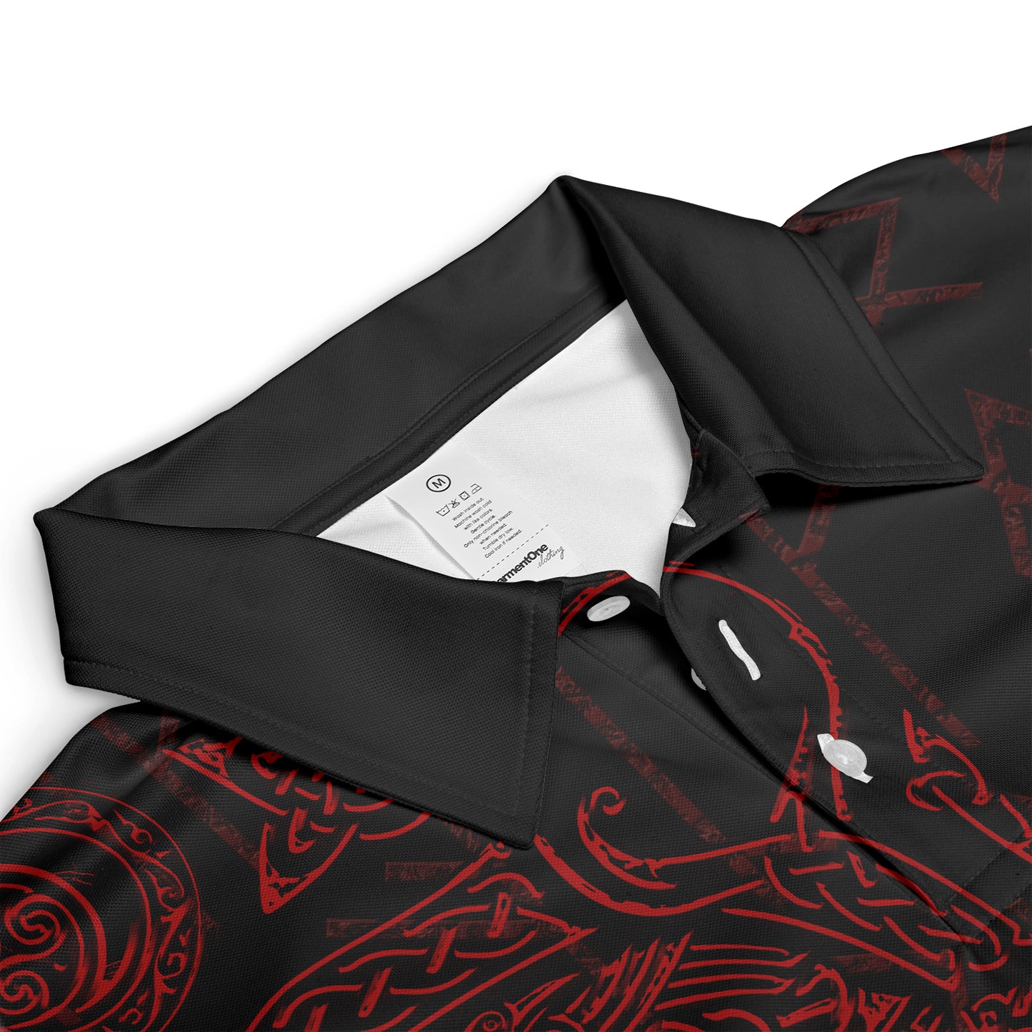 Norse Raven Viking Polo Shirt - All-Over Print Nordic Design