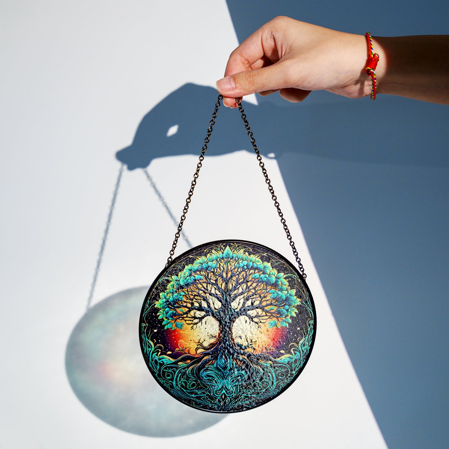 Celestial Yggdrasil - Viking Stained Glass Hanging Ornament