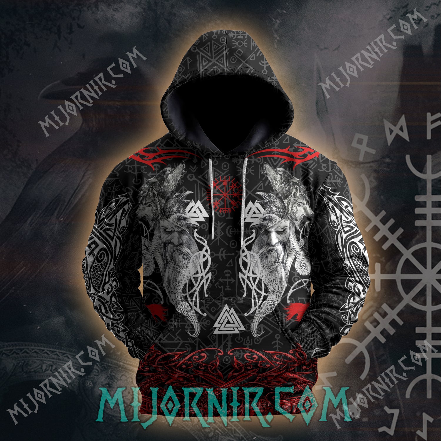 Odin's Wisdom Viking Runes - All Over Print