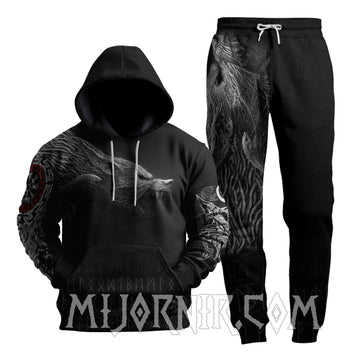 Viking Fenrir Wolf - Viking Hoodie Set