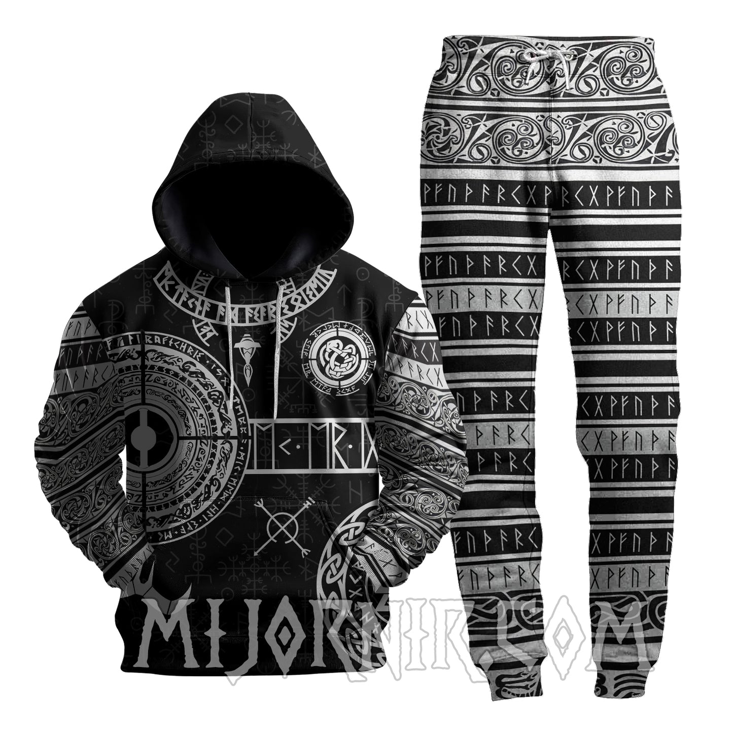 Mjolnir's Power Rune - Viking Hoodie Set