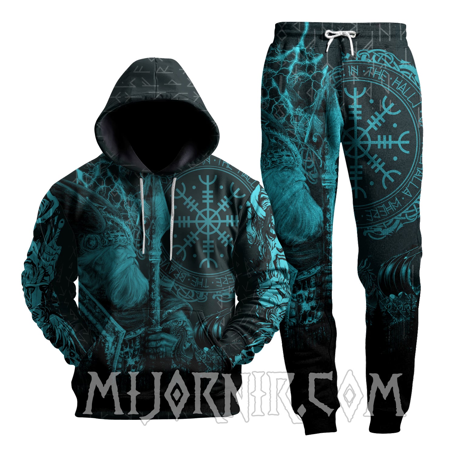 Helm of Awe & Valhalla Calling - Viking Hoodie Set