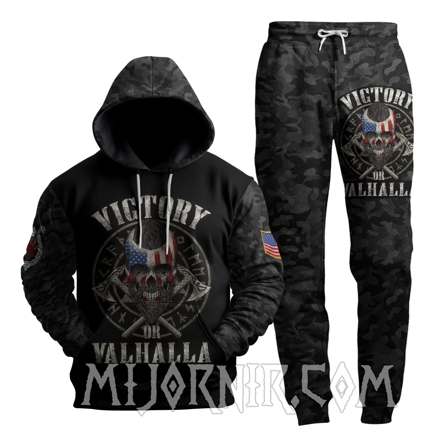 Victory or Valhalla Camo - Viking Hoodie Set