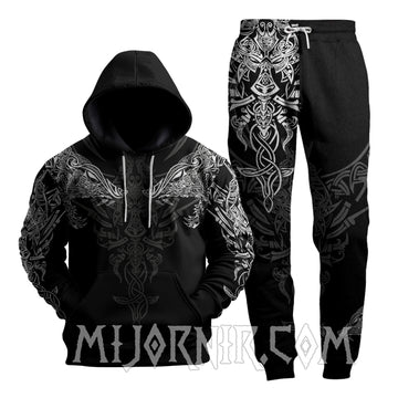 Nordic Wolf Guardian - Viking Hoodie Set