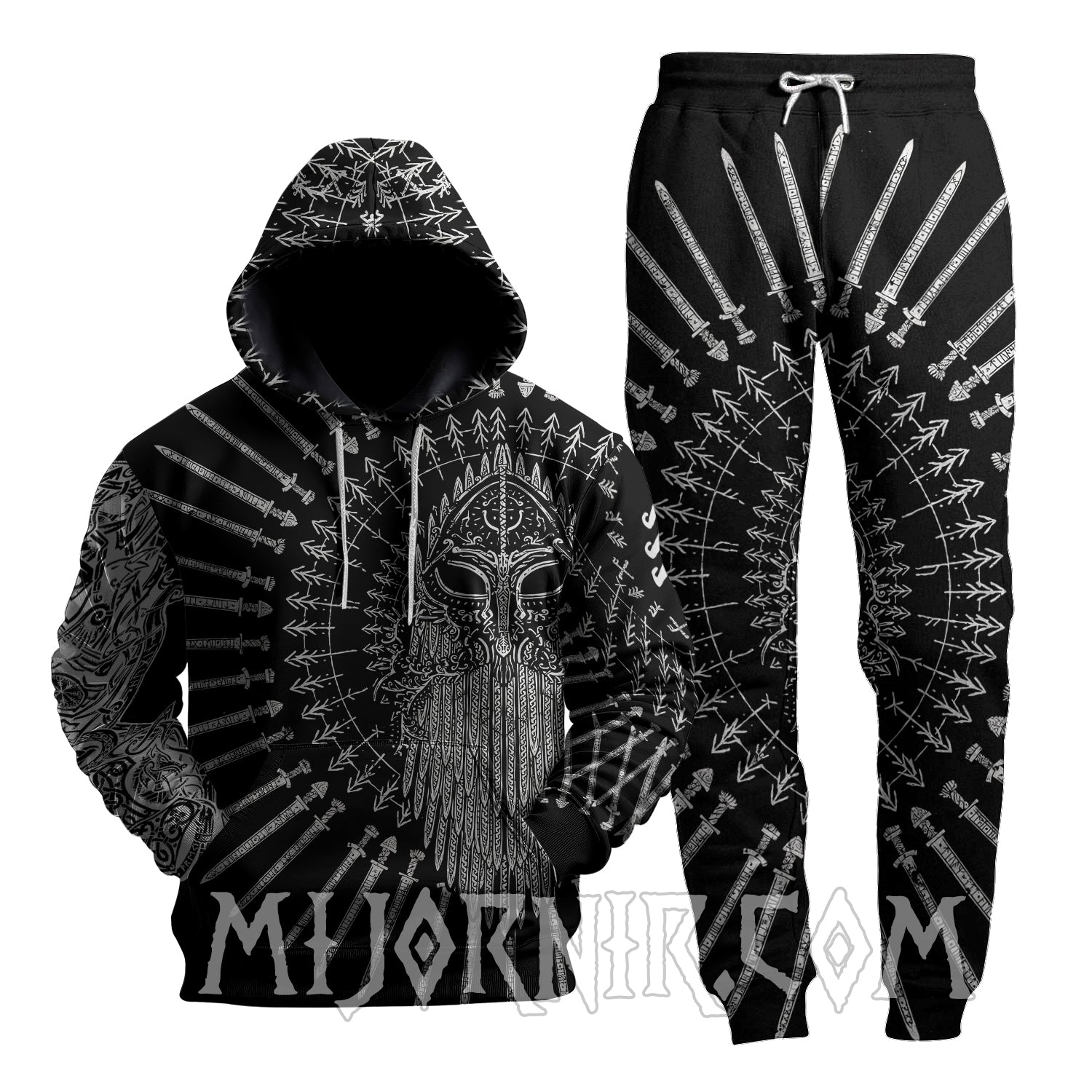 Viking Warrior's Mask & Blades - Viking Hoodie Set