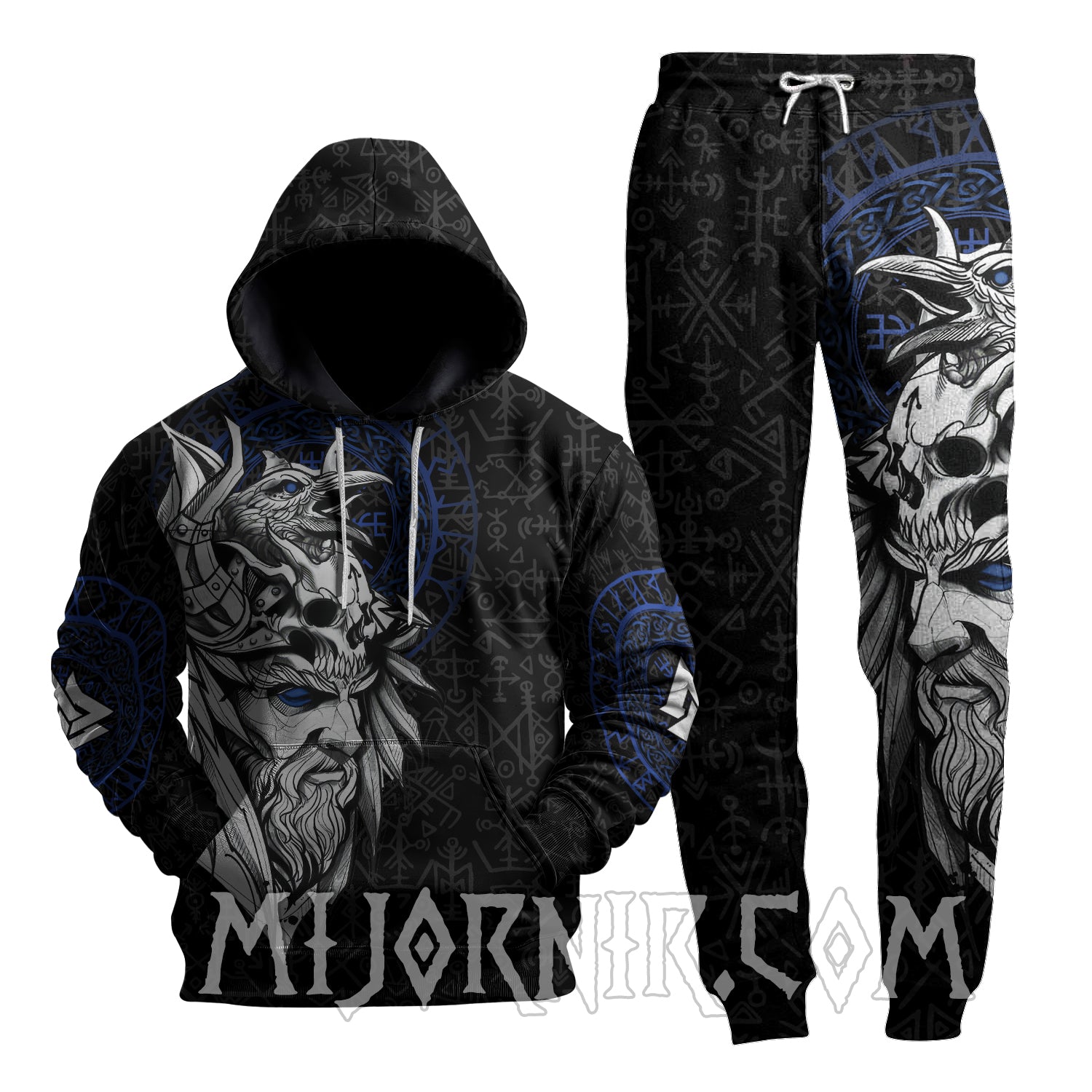 Midnight Raven Viking - Viking Hoodie Set