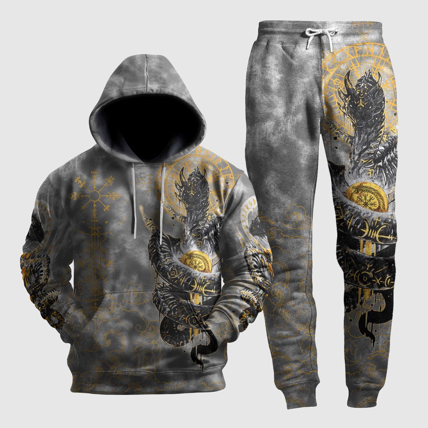 Golden Jormungandr - Viking Hoodie Set