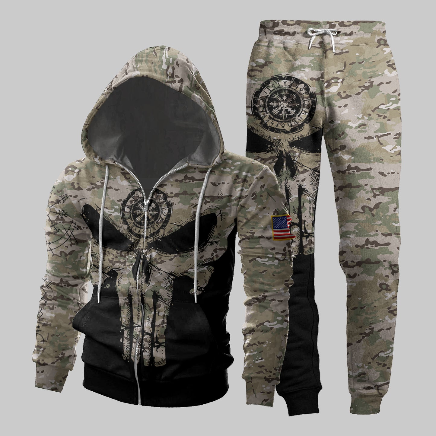 Viking Camo Skull - Viking Hoodie Set